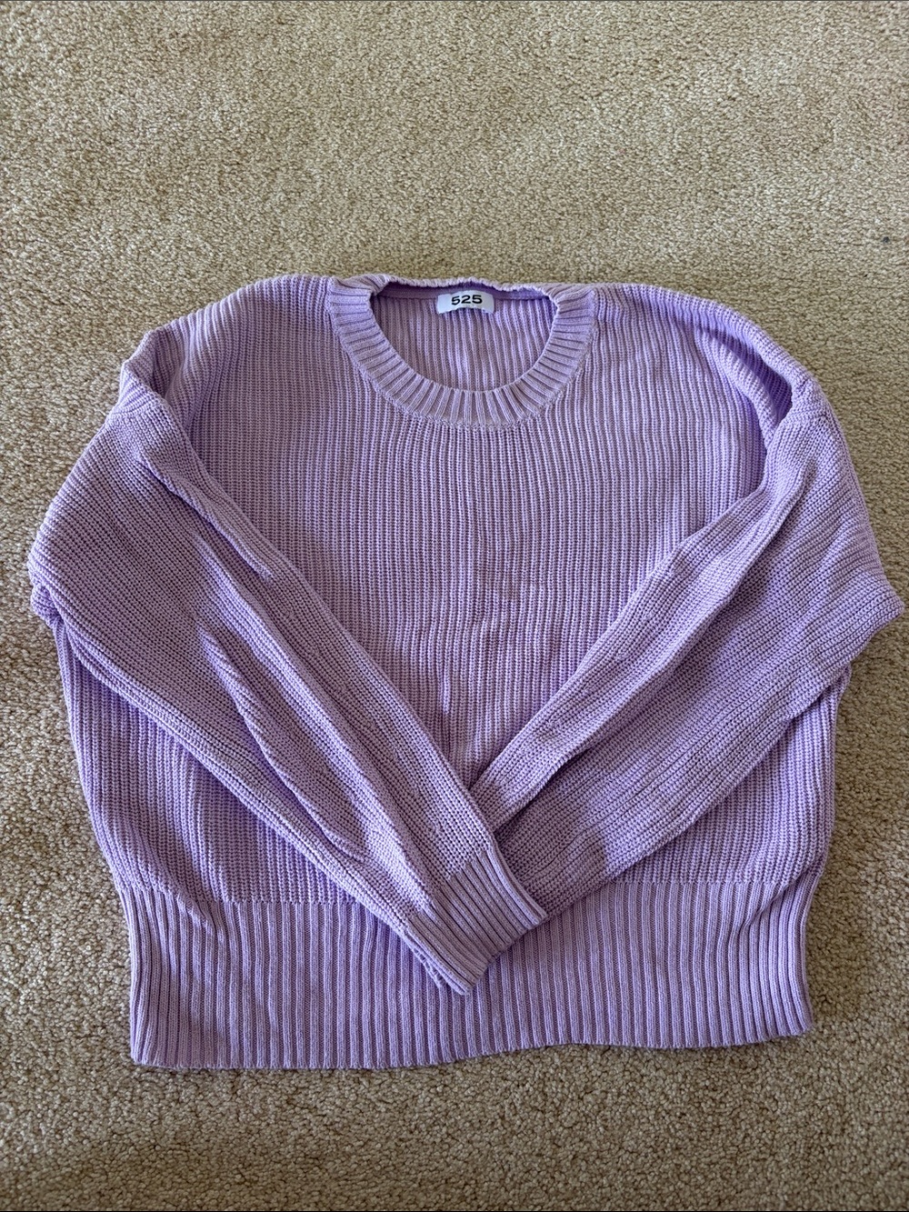 525 America Lilac Ribbed Crewneck Sweater